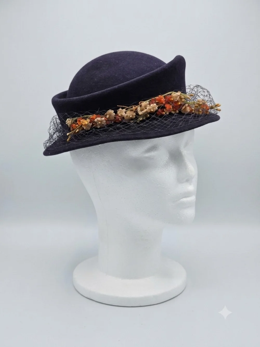 Vintage Glenover by Henry Pollak 1940s Cloche & Bowler Combination Ladies Hat